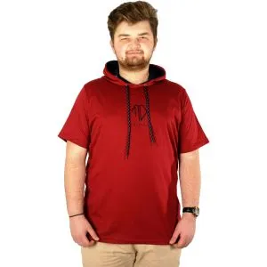 Big-Tall Men Hooded T-Shirt with Round Collar Skyrider 21118 Burgundy