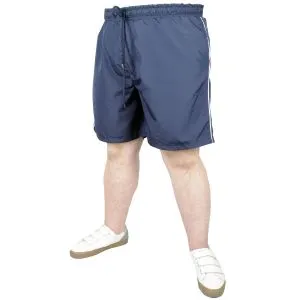 Big-Tall Men Swim Shorts White Line 21451 Navy Blue