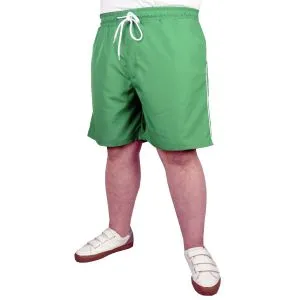 Big-Tall Men Swim Shorts White Line 21451 Green