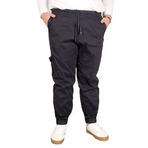 Big Size Men Linen Cargo Jogger 21910 Navy Blue