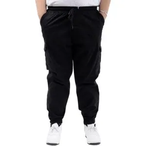 Big Size Men Linen Cargo Jogger Valencia 21911 Black