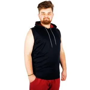 Big-Tall Men Sleeveless Hooded T-Shirt Basic 21125 Navy Blue