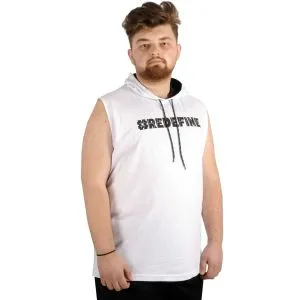 Big-Tall Men Sleeveless Hooded T-Shirt Redefine 21127 White