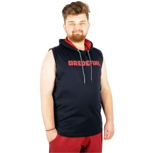 Big-Tall Men Sleeveless Hooded T-Shirt Redefine 21127 Navy Blue