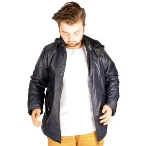 Big-Tall Mens Hooded Basic Checker Jacket 21037 Navy Blue