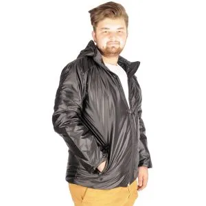 Big-Tall Mens Hooded Basic Checker Jacket 21037 Black