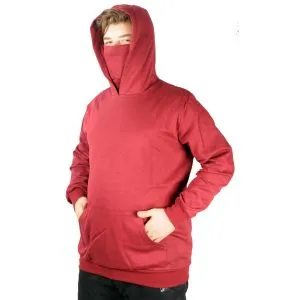 Big-Tall Mens Sweatshirt with Arm Mask 21505 Burgundy