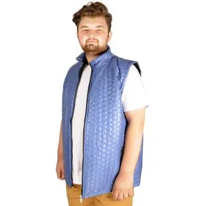 Big Size Mens Seasonal Vest Basic Hexagon 21601 Indigo