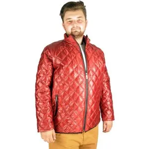 Big-Tall Mens Comfort Capitone Zippered Jacket 21048 Burgundy