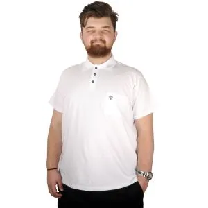 Big-Tall Men Polo T-Shirt with Pocket Sup Basic 21557 White