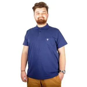 Big-Tall Men Polo T-Shirt with Pocket Sup Basic 21557 Indigo