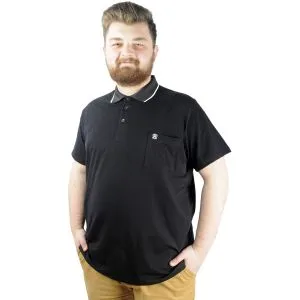 Men s Polo T shirt Pocket  Lycra Single Jersey 21558 Black