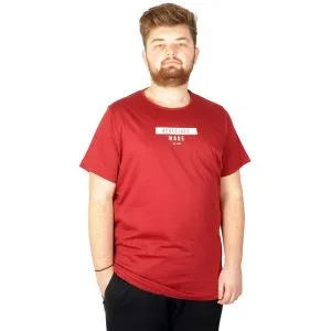 Big-Tall Men Classic Round Collar T-Shirt Reflector Redefined Mode 21101 Burgundy