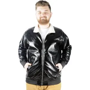 Big Size Men s Coat Furry Shine 21095 Black