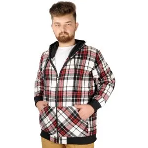 Big Tall Men s Sweatshirt with Hooded Pocket Zippered 20543 Black