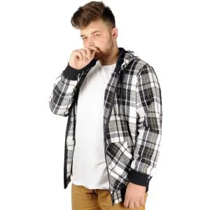 Big Tall Men s Sweatshirt with Hooded Pocket Zippered 20543 Black