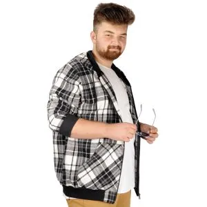 Big Tall Men s Sweatshirt with Hooded Pocket Zippered 20543 Black