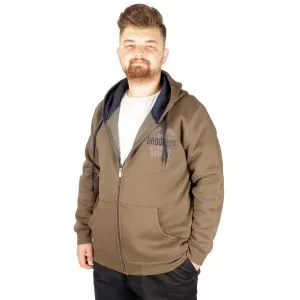 Big Tall Men s Sweatshirt with Hooded Pocket Zippered 20543 Black