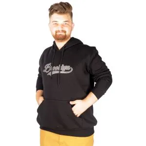 Big Tall Men s Sweatshirt with Hooded Pocket 21509 Black
