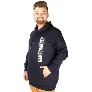 Big Tall Men s Sweatshirt with Hooded Pocket Zippered 20543 Black