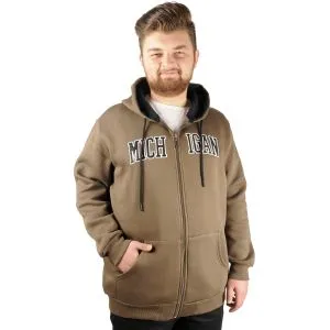 Big Tall Men Sweat California with Hooded Zippered 21517 Blue