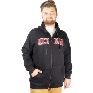 Big Tall Men Sweat California with Hooded Zippered 21517 Blue