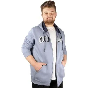 Big Tall Men Sweat California with Hooded Zippered 21517 Blue