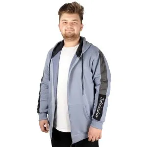 Big Tall Men s Sweatshirt with Hooded Pocket Zippered 20543 AnthraMelange Gray Color
