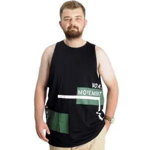 Büyük Beden Erkek Tshirt Kolsuz Active 22131 Siyah