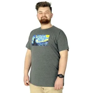 Men s T shirt Bicycle Collar Oversize Dark Future 22190 Black