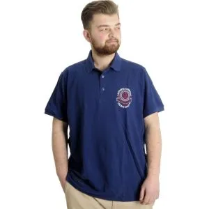 Büyük Beden Erkek T-shirt Polo LOS ANGELES 22347 İndigo
