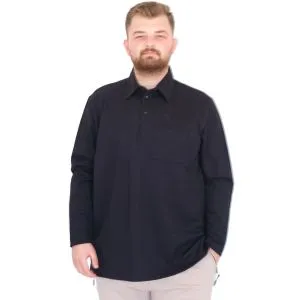 Big Size Mens T-Shirt Polo Classic with pocket 22446 Navy Blue