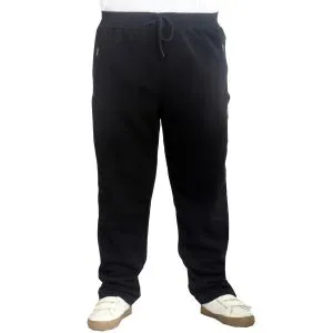 Big Size Sweatpants Zipper Straight Leg 22507 Black