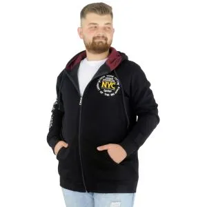 Big Tall Mens Sweatshirt Zipper NYC 22520 Navy blue