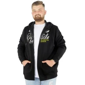 Big Tall Mens Sweatshirt Hooded Zippered Riv 22522 Black