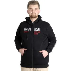 Big Tall Mens Sweatshirt Hooded Zippered Nautical 22523 Black