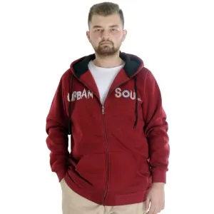 Big Tall Mens Sweatshirt Hooded Zipper 22531 Burgundy