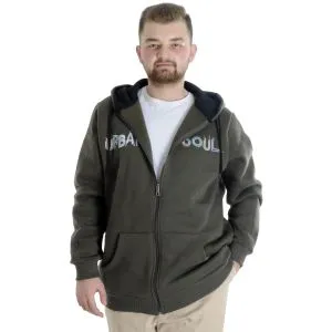 Big Tall Mens Sweatshirt Hooded Zipper 22531 Khaki