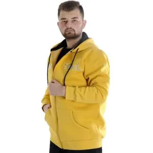 Big Tall Mens Sweatshirt Hooded Zipper 22531 Mustard