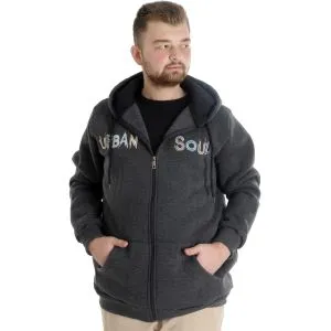 Big Tall Mens Sweatshirt Hooded Zipper 22531 Antramelange