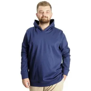 Büyük Beden Erkek Sweat Kapşon Pike Basic 22532 İndigo