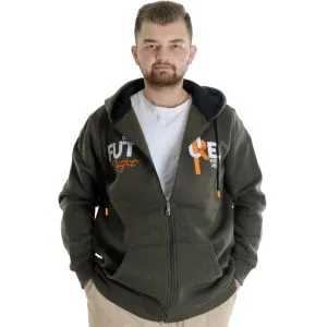 Big Tall Mens Sweatshirt Hooded Zipper Future 22535 Khaki
