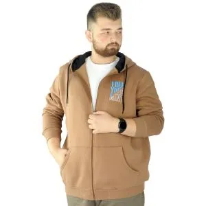 Big Tall Men s Sweat Hooded Pocket Zippered Linexpected 21521 Black