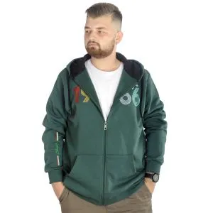 Big Tall Men s Sweat Hooded Pocket Zippered Linexpected 21521 Black