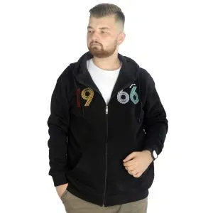 Big Tall Men s Sweat Hooded Pocket Zippered Linexpected 21521 Black