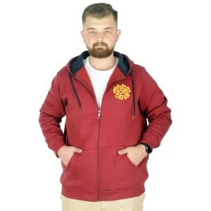 Big Tall Mens Sweatshirt Hooded Zipper Karmashek 22538 Burgundy