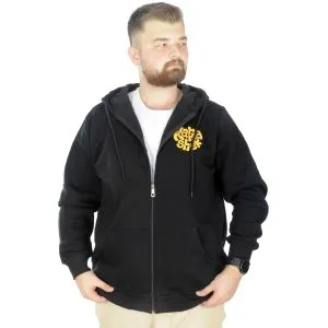 Big Tall Mens Sweatshirt Hooded Zipper Karmashek 22538 Black