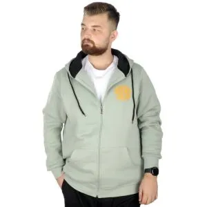 Big Tall Mens Sweatshirt Hooded Zipper Karmashek 22538 Water Green