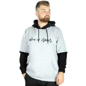 Big Tall Men s Sweat Hooded Pocket Zippered Linexpected 21521 Black