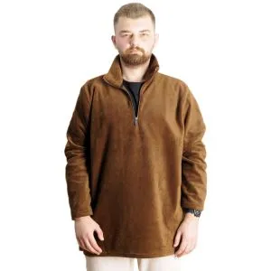 Man Sweat Polo Yarım Zipper Polar 22548 Brown